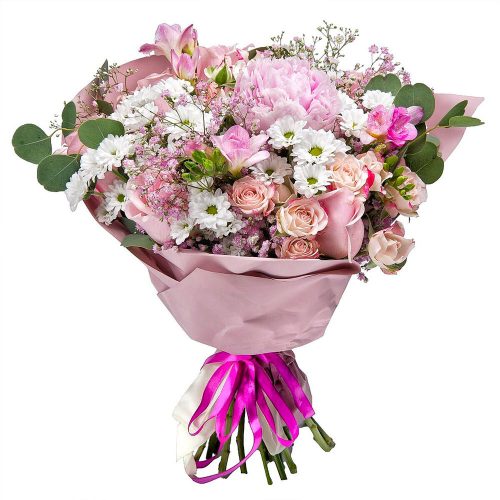 Цветочный букет «Розовая фантазия»