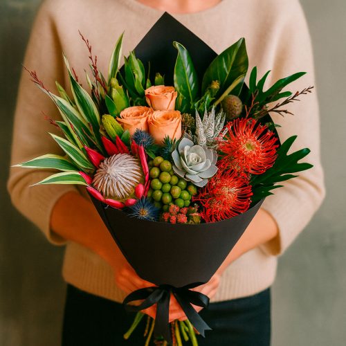 Букет цветов «Тропический закат»