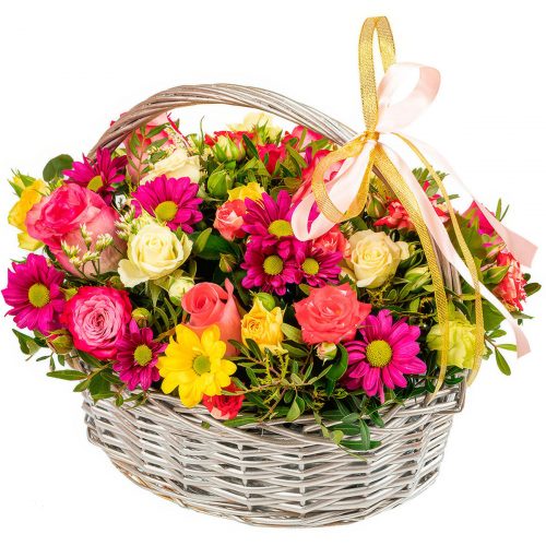 Корзина с цветами «Весенняя»
